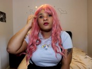 Ebony Schoolgirl JOI Over Zoom 4/16