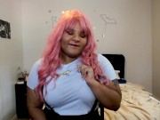 Ebony Schoolgirl JOI Over Zoom 9/16