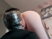 Facesitting domination in sexy yoga pants! Ass worshipping duty for lucky slave!  14/16