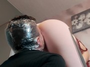 Facesitting domination in sexy yoga pants! Ass worshipping duty for lucky slave!  15/16