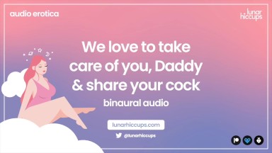 ASMR | We love to take care of you, Daddy, and share your cock [Audio Roleplay] [Threesome]