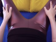 You should look this tight ass in red leather leggings! 1/16