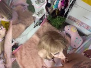 Blonde Elf Slut Gives Sloppy BJ with Huge Cumshot 11/16