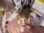 Blonde Elf Slut Gives Sloppy BJ with Huge Cumshot 12/16