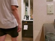 Asian guy tries a new toy before the party and finishes just in time (extended content)
