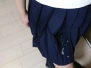 イマドキjkスタイルでフェラ・手コキ bukkake onto Schoolgirl Uniform【裏垢女子／絶滅黒髪系】 10/16