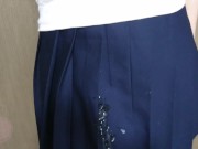 イマドキjkスタイルでフェラ・手コキ bukkake onto Schoolgirl Uniform【裏垢女子／絶滅黒髪系】 11/16