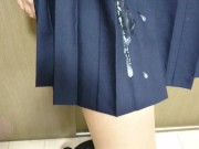 イマドキjkスタイルでフェラ・手コキ bukkake onto Schoolgirl Uniform【裏垢女子／絶滅黒髪系】 12/16