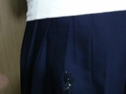 イマドキjkスタイルでフェラ・手コキ bukkake onto Schoolgirl Uniform【裏垢女子／絶滅黒髪系】 13/16