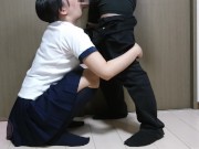 イマドキjkスタイルでフェラ・手コキ bukkake onto Schoolgirl Uniform【裏垢女子／絶滅黒髪系】 2/16