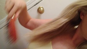 Just brushing my hair and you can see my eyes a little 
