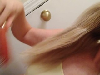 Just brushing my hair and you can see my eyes a little