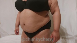 BBW Huge Belly Play - Trying to suck in my jiggly belly