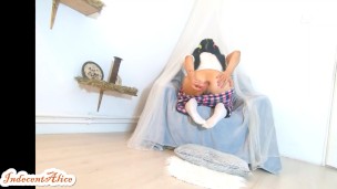 Petite brunette stimulates her anus while her parents are at work 4K