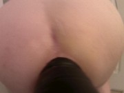 Babe Fist Fucks Bisexual Boyfriend POV on Sawhorse 8/16