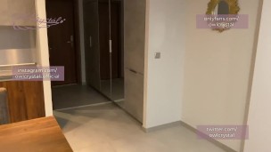 Spied on hot neighbor while she masturbated in the shower and then joined her