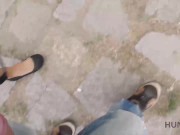 HUNT4K. Mature guy hooks up with slender brunette in front of her man 16/16