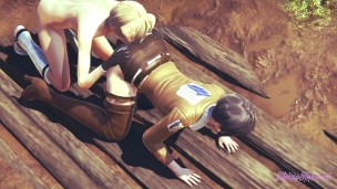 Attack on titans Yaoi Femboy - Eren annalingus