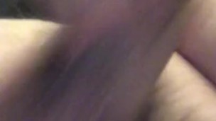 View from below of horny hairy daddy jerking off with extreme close up cum load 