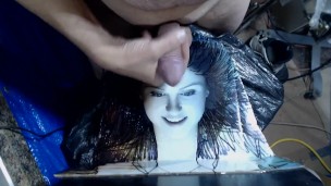 cumming all over cardboard cutout face