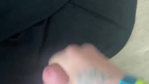 Hot hung trans girl shooting huge cumshot on her skirt. TS Jade Jameson 
