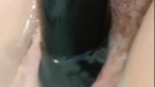 Lockdown Archives - Fucking my gaping pussy hard with big black toy in the bath with loud moaning
