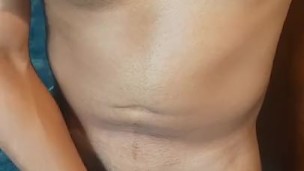 Grabbing my cock waiting for you to suck it
