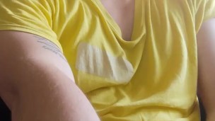 Solo male masturbation with black nail polish 