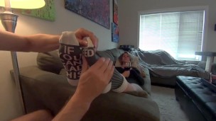 My Horny Step Son Worship's & Rubs my Pretty Pink Soles! (Full Video) 1080p HD