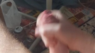 Uncut Ginger Teen Shoots Huge Load