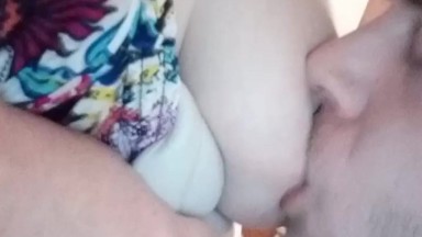 Quick titty sucking