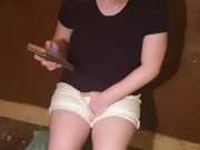 ⭐ Cute Girl Pees Her Shorts On A Chair!  1/16