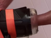 Cum twice with my new cock milking machine 