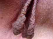 Big pussy lips fingering very close up! 5/16