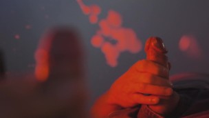 Slow Motion Cumshot on mirror. Close-up Solo Jerk off