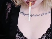 Blonde, Alt Babe Smoking Cigarette. Smoking hot!