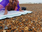 EXHIBITIONIST WIFE NAKED at a PUBLIC BEACH