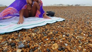 EXHIBITIONIST WIFE NAKED at a PUBLIC BEACH