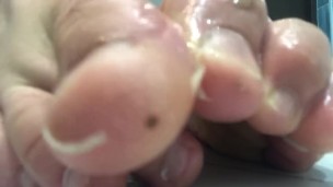 Nails , toes and feet demonstration, spitting domination 