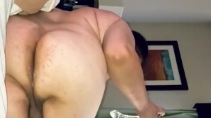 Chub Creamy dildo play