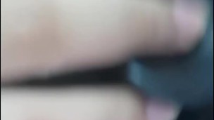 Chubby pinay with big tits fucks a dildo while having a butt plug