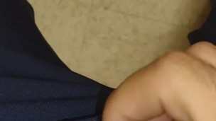 Stroking my cock at work
