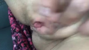 Hotwife masterbating in car
