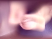 huge cumshot on the foot of my friend with wrinkled soles 1/16