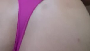 Fucking my ex girlfriend with her sexy pink thong! Cowgirl Reverse! 
