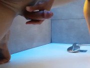 He jerks off his tasty cock in the shower