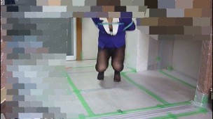 倉庫で女装（black pantyhose）して自縛してもがくjapanese crossdresser self bondage