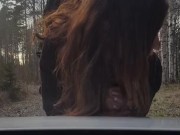 Cuckold wife getting fucked by stranger infront of her husband jerking off in car 10/16