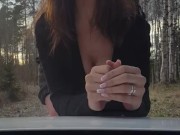Cuckold wife getting fucked by stranger infront of her husband jerking off in car 11/16