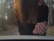Cuckold wife getting fucked by stranger infront of her husband jerking off in car 2/16